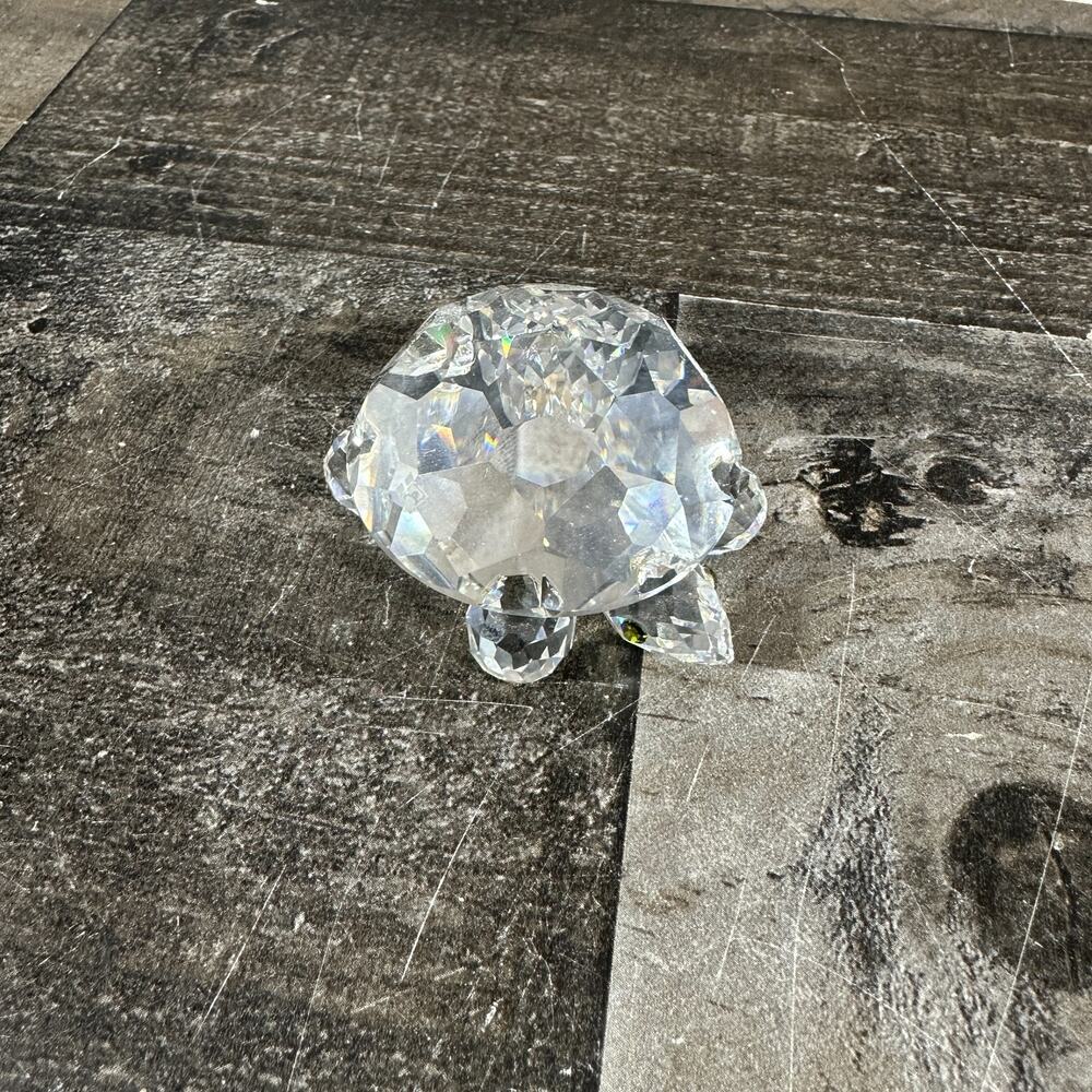 Vintage‎ Swarovski Crystal Glass Small Baby Turtle Figurine, 1x0.75"